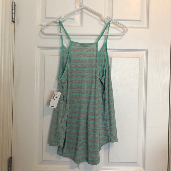 Mint and Grey Striped Tank - Picture 2 of 3